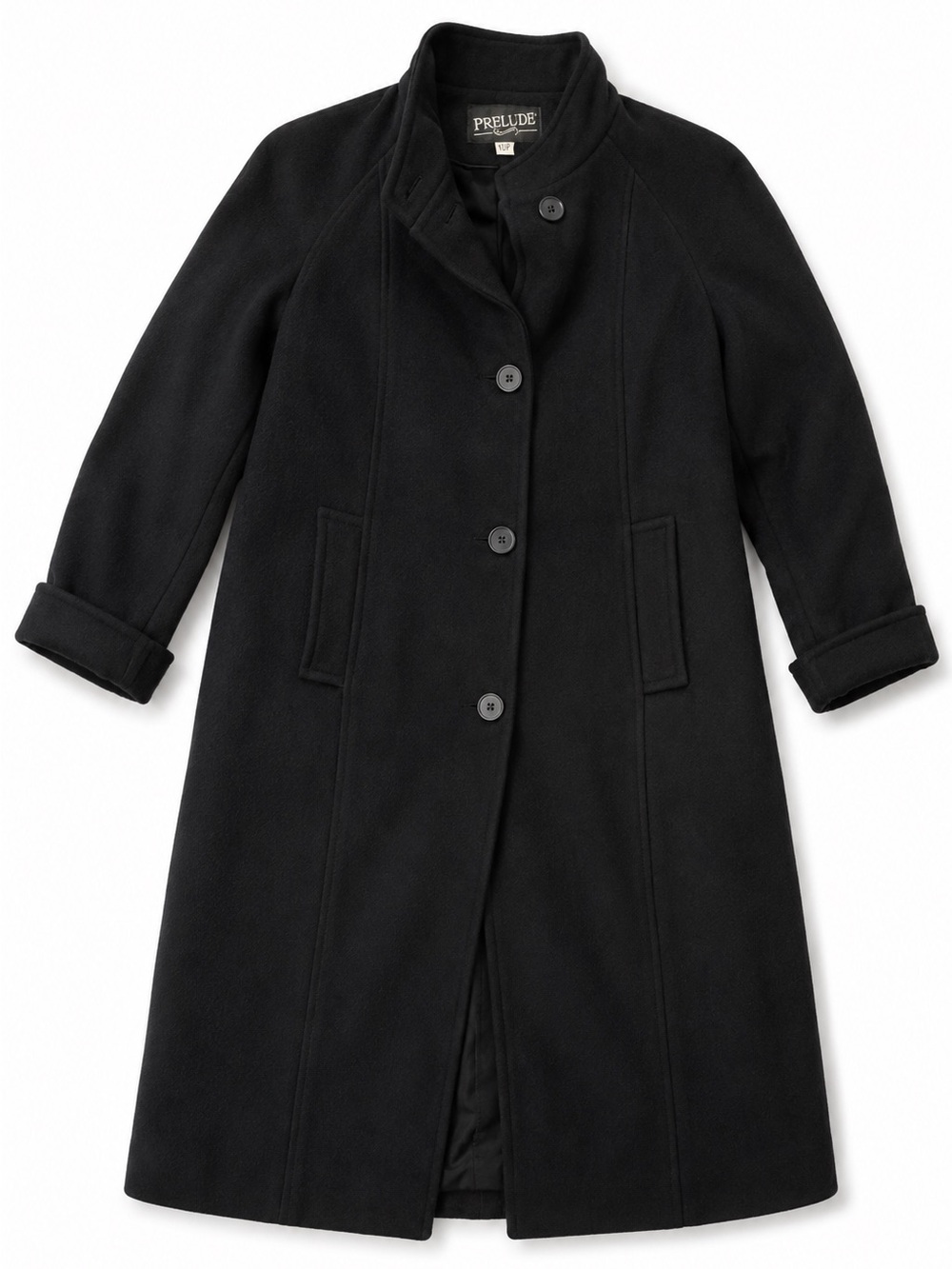 vintage black COAT wool winter overcoat made in USA 

 size 10 petite